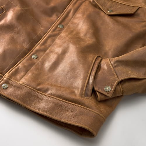 laydown detail image of Vintage Rancher Leather Jacket