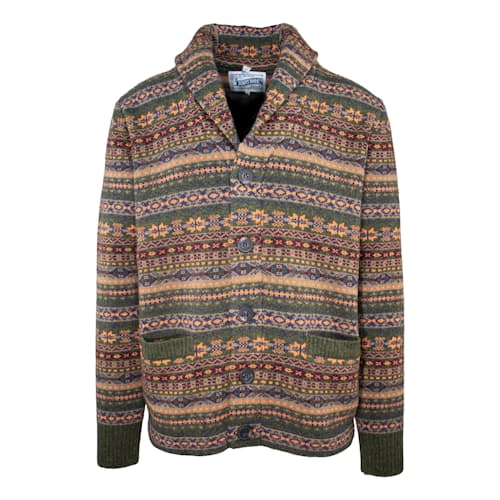 laydown image of Wool Blend Fair Isle Cardigan