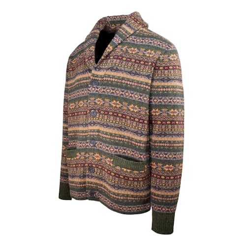 laydown image of Wool Blend Fair Isle Cardigan