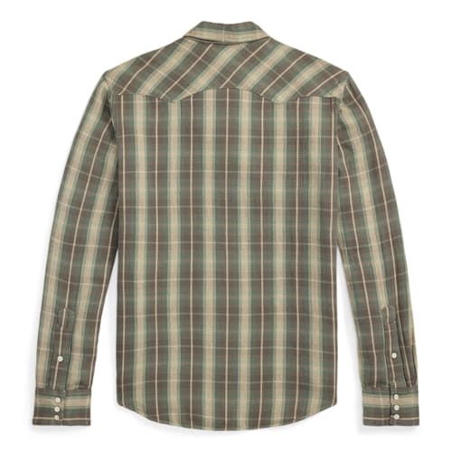laydown image of Allen Plaid Western Shirt