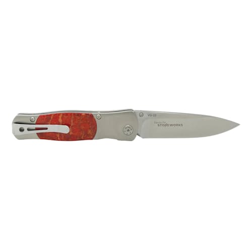laydown image of Tesoro Button Lock VG-10 Pocket Knife