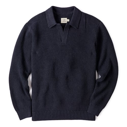 laydown image of Bolinas Johnny Collar Sweater Polo