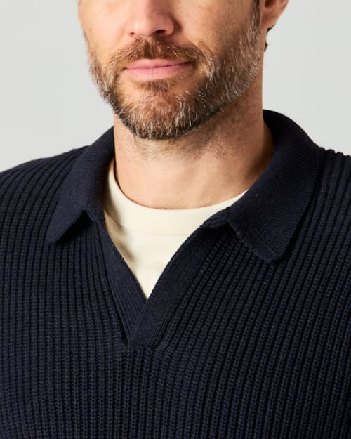 lifestyle image of Bolinas Johnny Collar Sweater Polo