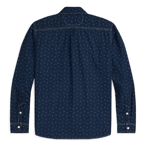 laydown image of Connor Print Workshirt