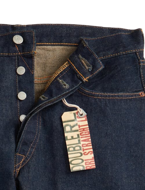 laydown detail image of Straight Fit Selvedge Denim Jeans