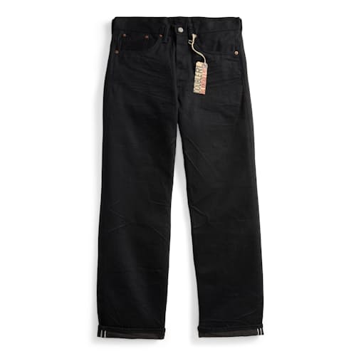 laydown image of Straight Fit Selvedge Denim Jeans