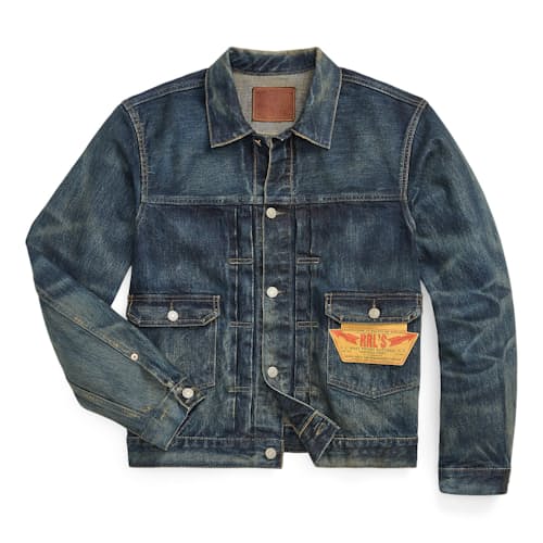 laydown image of Type 2 Roughtout Denim Trucker Jacket