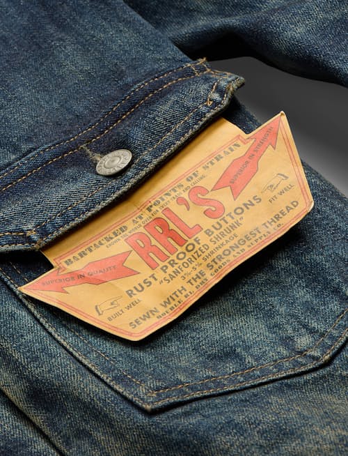 laydown detail image of Type 2 Roughtout Denim Trucker Jacket