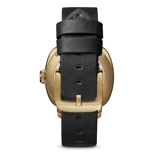 laydown image of Mechanic 3H 39mm Black Leather Watch