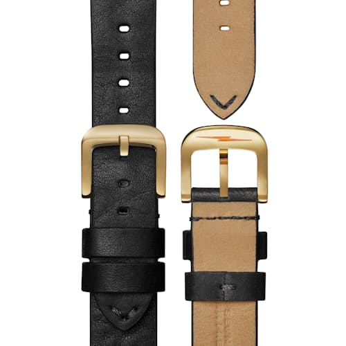laydown detail image of Mechanic 3H 39mm Black Leather Watch