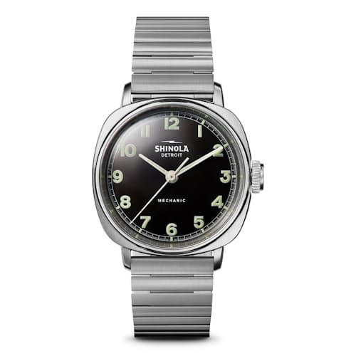 laydown image of Mechanic 3H 39mm Silver Bracelet Watch