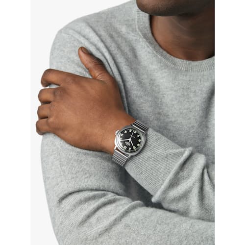 on model image of Mechanic 3H 39mm Silver Bracelet Watch