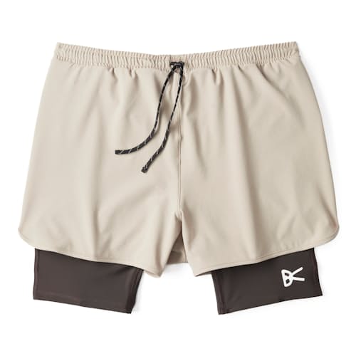 laydown image of Layered Pocketed Trail Shorts - 5"