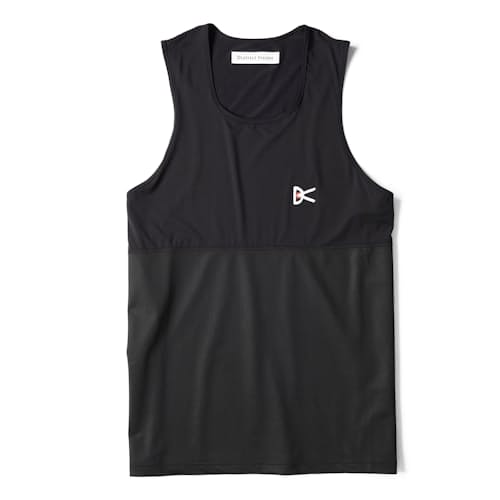 laydown image of Panelled Mesh Singlet Black