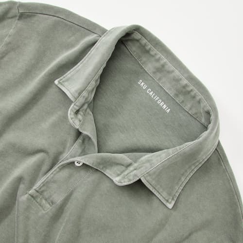 laydown detail image of Organic Recycled Cotton Long Sleeve Polo