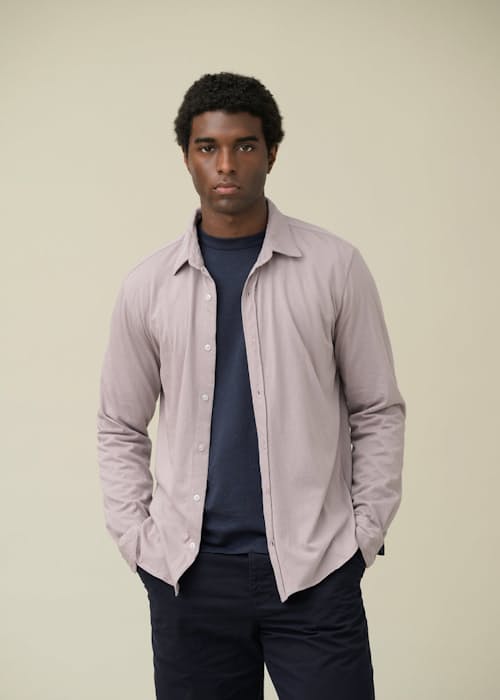 on model image of Supima Jersey Easy Shirt