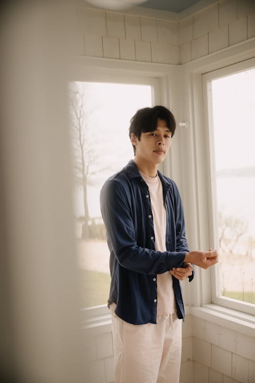 lifestyle image of Supima Jersey Easy Shirt
