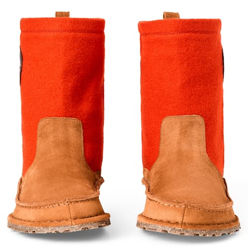 laydown image of Filson X Birkenstock Lahti Oiled Leather Mackinaw Wool Boot