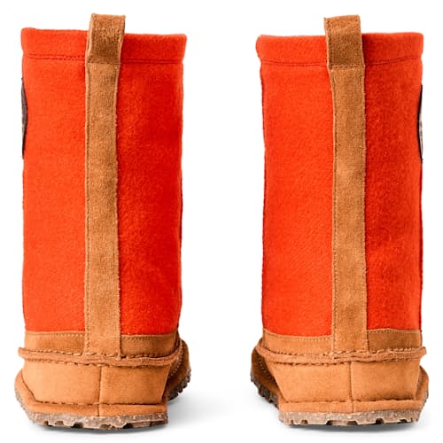 laydown image of Filson X Birkenstock Lahti Oiled Leather Mackinaw Wool Boot