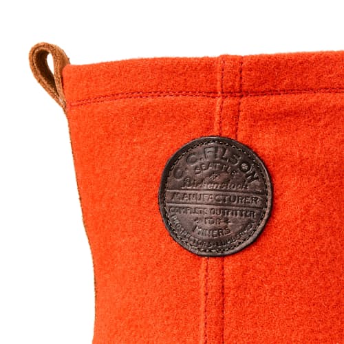 laydown detail image of Filson X Birkenstock Lahti Oiled Leather Mackinaw Wool Boot