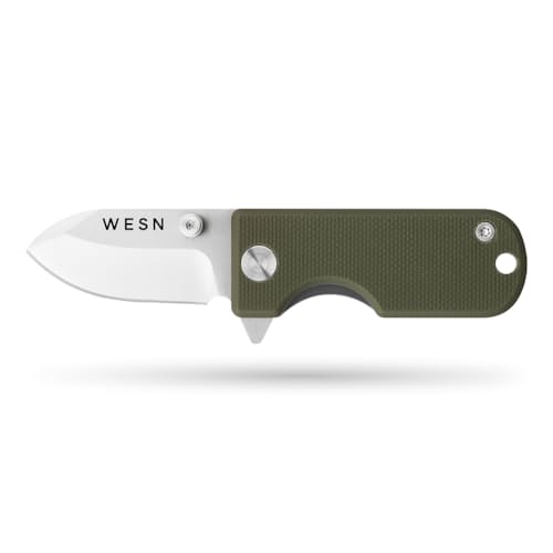 laydown image of The Microblade Keychain Pocket Knife