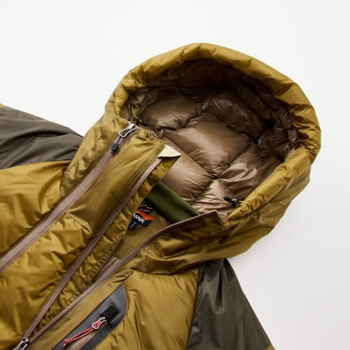 laydown detail image of Aurora Hooded Light Down Insulated Jacket