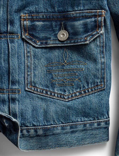 laydown detail image of Women's Cropped Denim Jacket