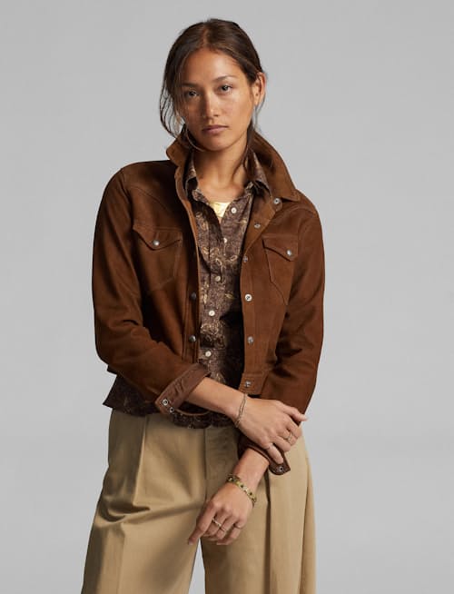 on model image of Women's Stiles Roughout Suede Jacket