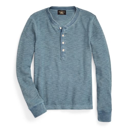 laydown image of Women's Waffle Knit Henley