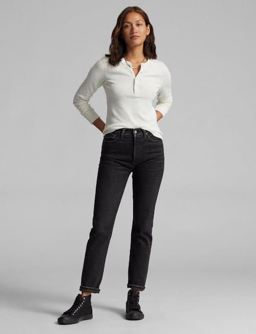 lifestyle image of Women's Waffle Knit Henley