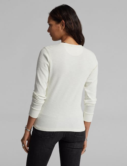 lifestyle image of Women's Waffle Knit Henley