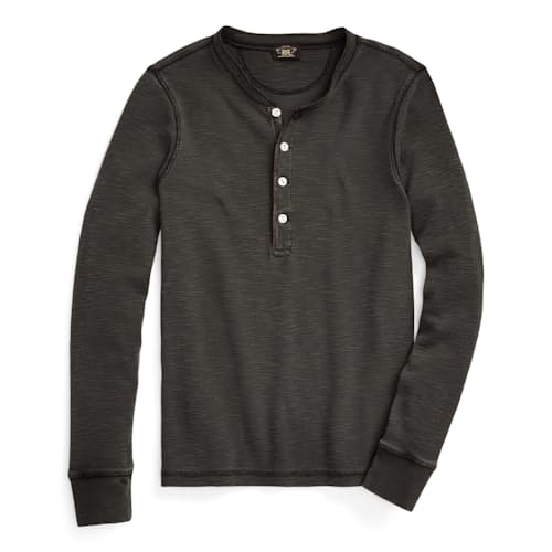 laydown image of Women's Waffle Knit Henley