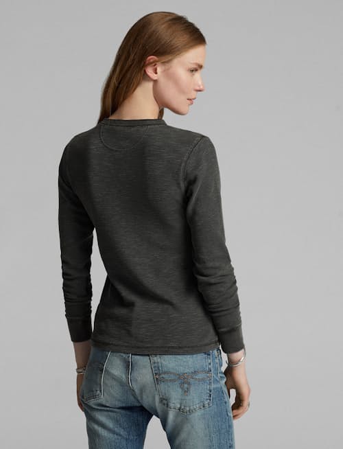 lifestyle image of Women's Waffle Knit Henley