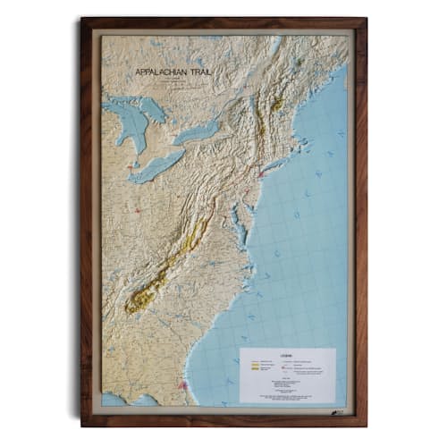 laydown image of Appalachian Trail 1981 3D Raised Relief Map