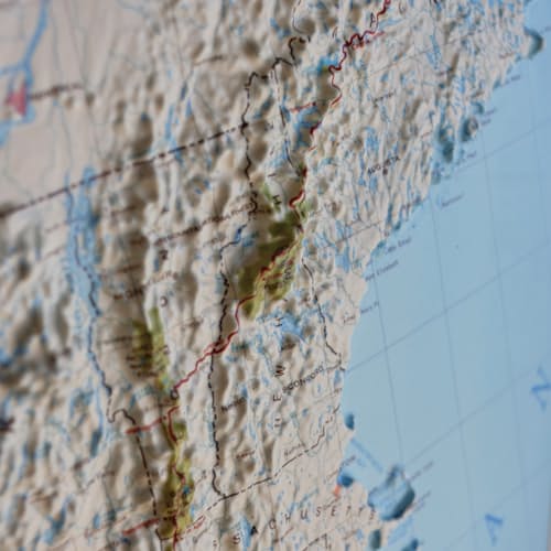 laydown detail image of Appalachian Trail 1981 3D Raised Relief Map