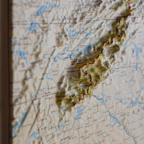 laydown detail image of Appalachian Trail 1981 3D Raised Relief Map