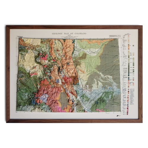 laydown image of Colorado 1913 3D Raised Relief Map