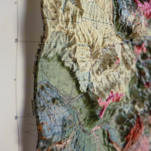 laydown detail image of Colorado 1913 3D Raised Relief Map