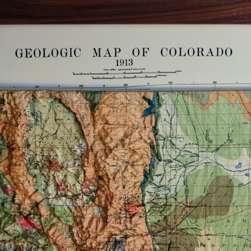 laydown detail image of Colorado 1913 3D Raised Relief Map