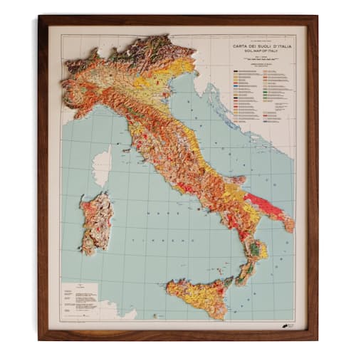 laydown image of Italy 1966 3D Raised Relief Map
