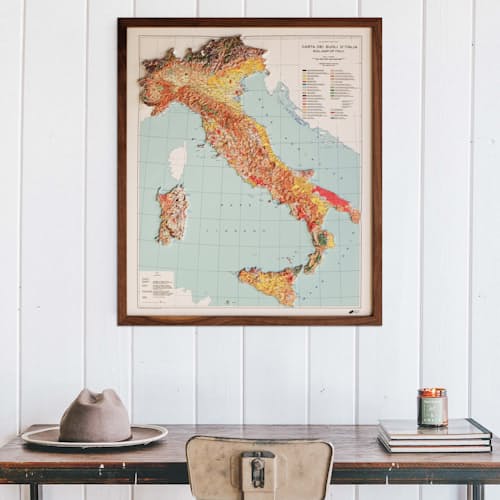 lifestyle image of Italy 1966 3D Raised Relief Map