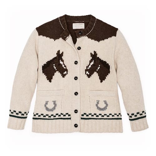 laydown image of Women's Horse Embroidered Cardigan