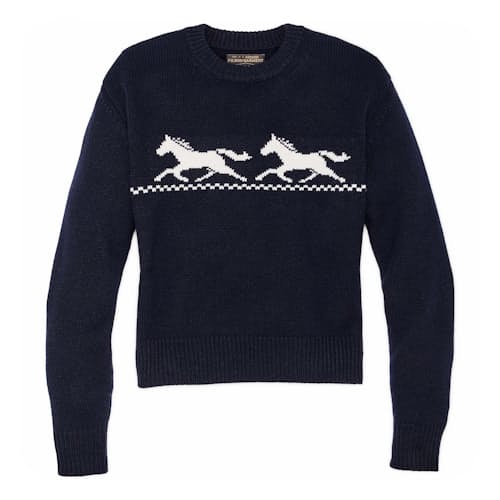 laydown image of Women's Horse Wool Crewneck Sweater