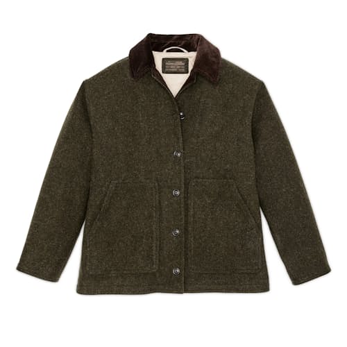 laydown image of Women's Mackinaw Wool Barn Coat