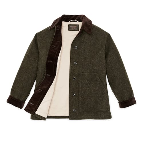 laydown image of Women's Mackinaw Wool Barn Coat