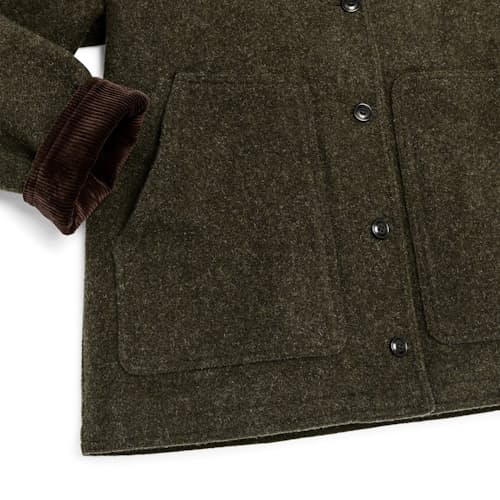 laydown detail image of Women's Mackinaw Wool Barn Coat