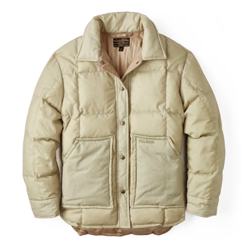 laydown image of Women's Waxed Down Insulated Barn Coat