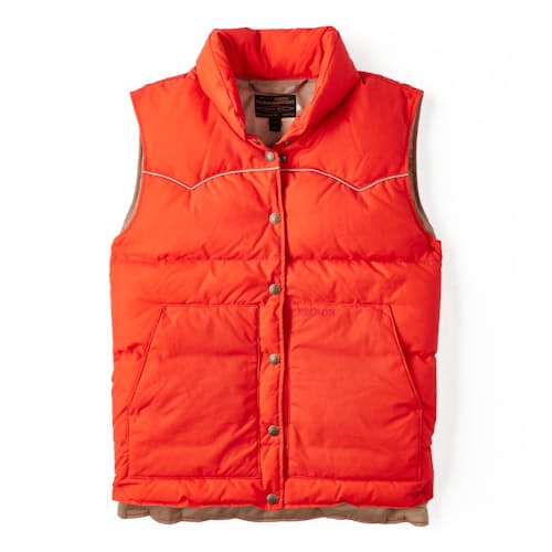 laydown image of Women's Waxed Down Insulated Vest