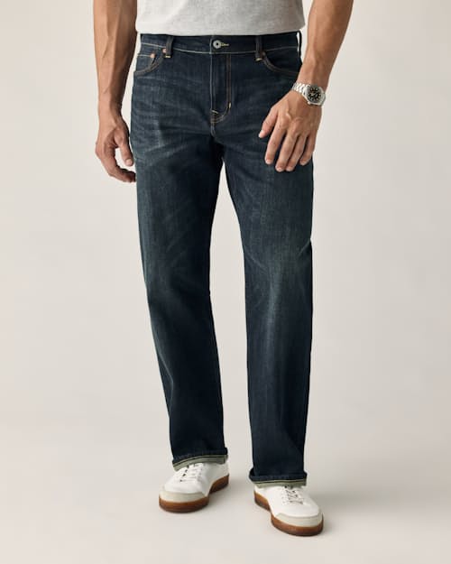 on model image of Stretch Selvedge Denim - HB Classic