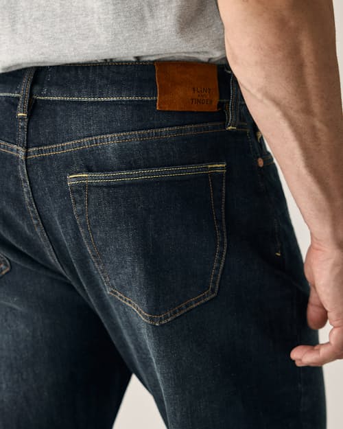 on model image of Stretch Selvedge Denim - HB Classic